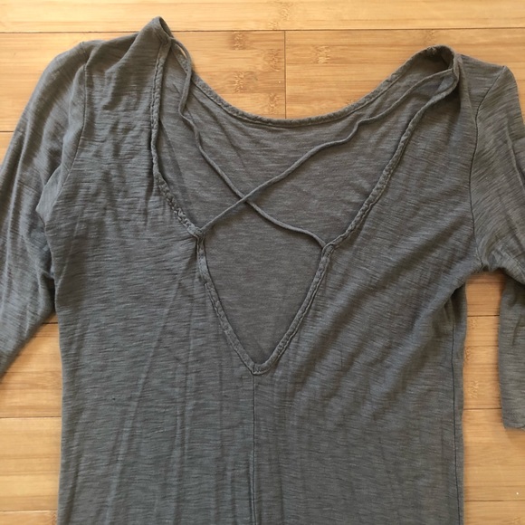 Michelle Womens Dress Size Medium Olive Green Open Back - Picture 3 of 4